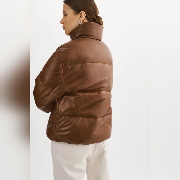 LAMARQUE IRIS LEATHER PUFFER JACKET - Picture 2 of 4